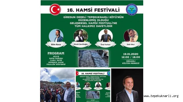 Tepeküknarlı Köyü 16. Hamsi Festivali 19 Ocak 2020'de Yapılacak