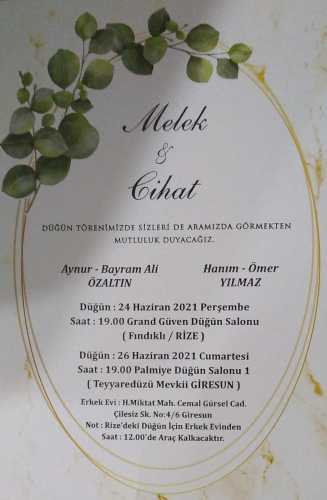 Düğün - Melek ÖZALTIN & Cihat YILMAZ (26.06.2021)