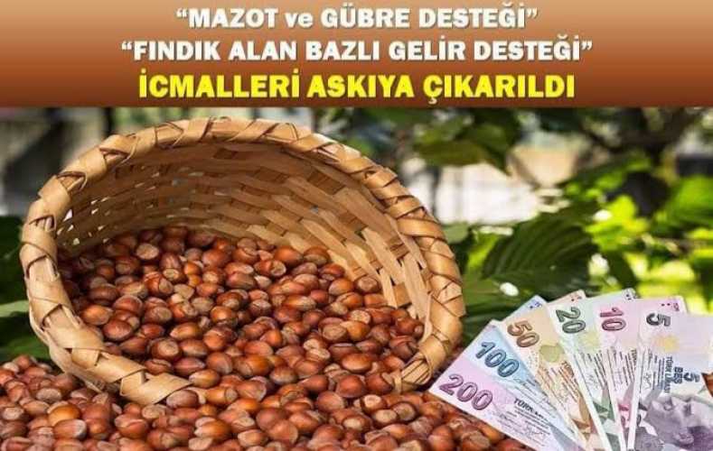 2022 Üretim Yılı Fındık Alan Bazlı Gelir Desteği İcmalleri Askıya Çıktı