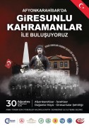 30 Ağustos’ta Afyon’da Giresunlular Şehitliği Anma Programına Gidiyoruz