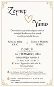 Düğün - Zeynep KILIÇ & Yunus YILMAZ (26.07.2026)